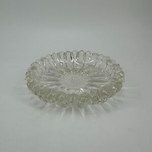 Vintage Hazel Atlas 1960s Clear Glass Sunflower Ashtray/Dish